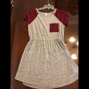 casual gray and maroon dress from Forever21